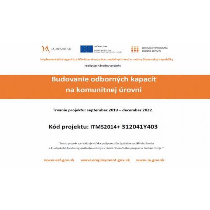 Fotka - Budovanie odborných kapacít na komunitnej úrovni - národný projekt
