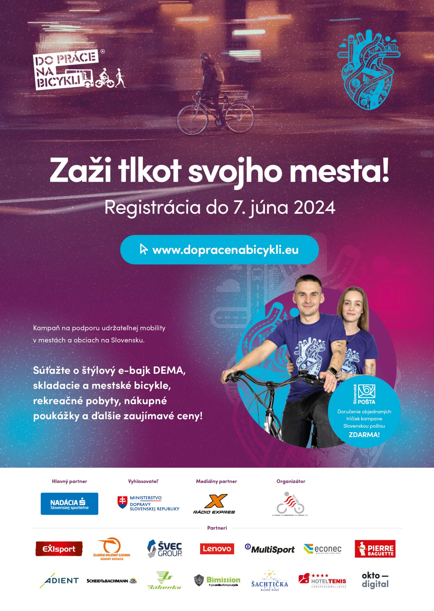 plagat do prace na bicykli