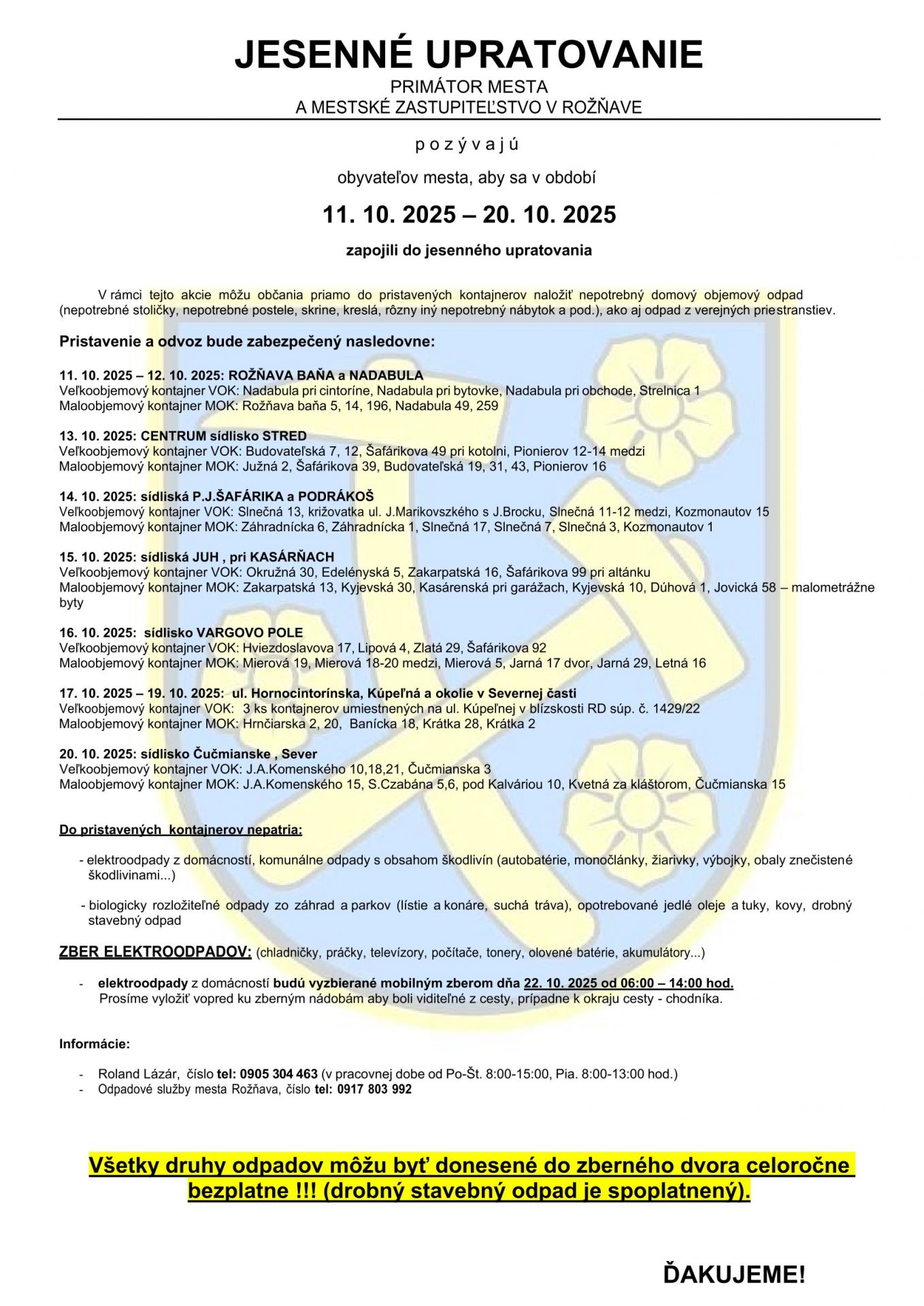 jesenne uporatovanie 2025