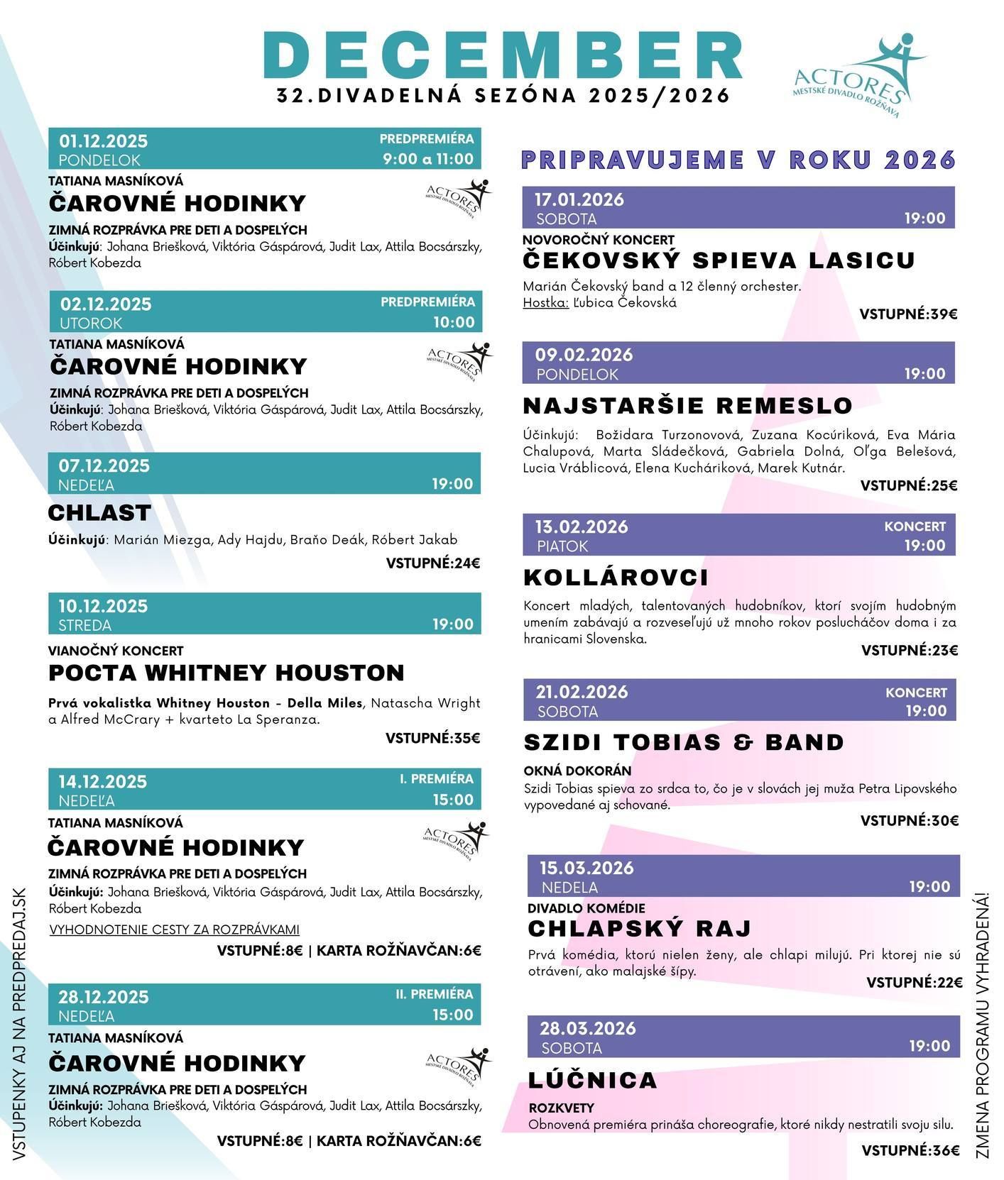 program divadl december