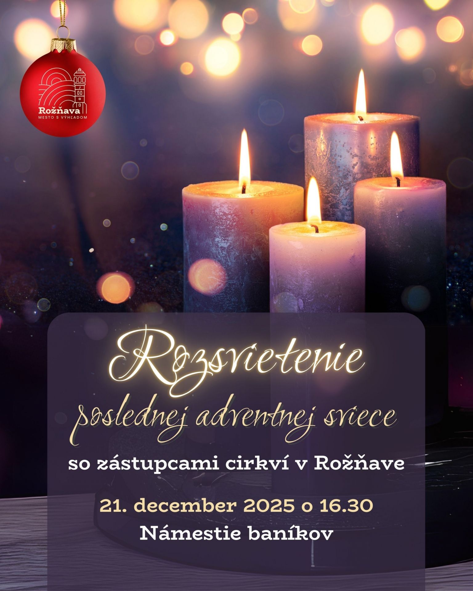 rozsvietenie poslednej adventnej sviecky 