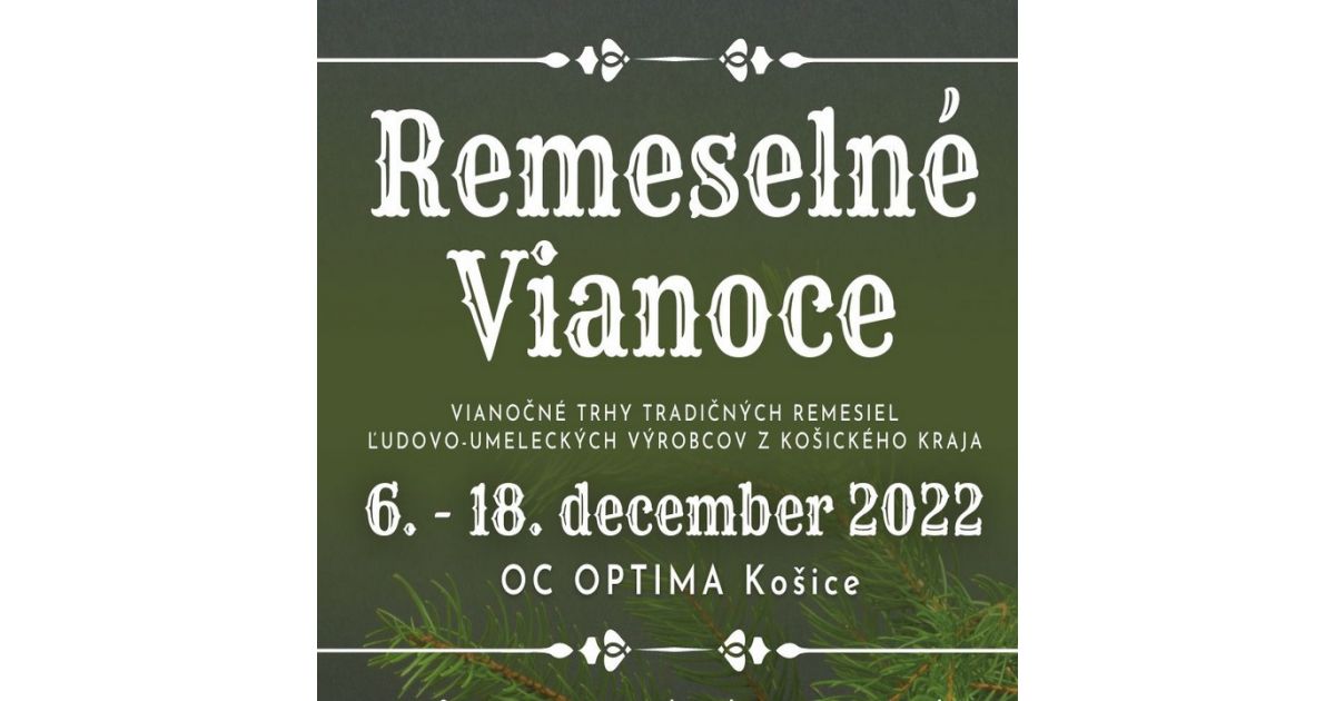 O vianočnú atmosféru sa postarajú remeselníci z celého kraja