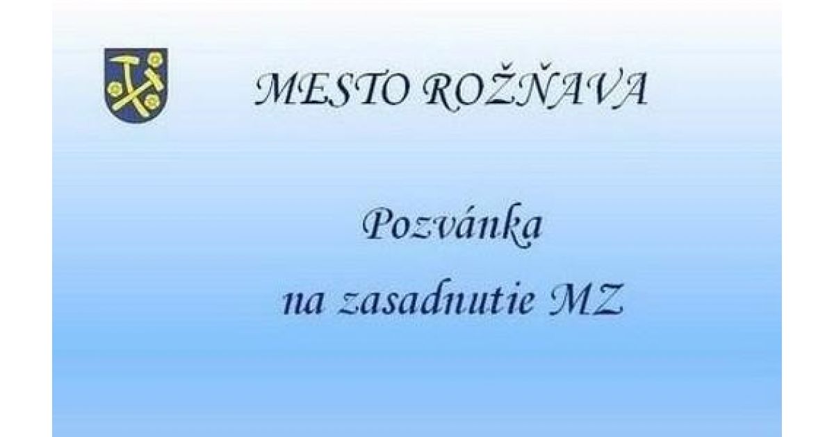 Pozvánka na zasadnutie MZ