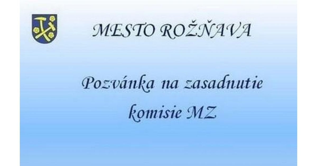 Oznámenie o zasadnutí komisie MZ
