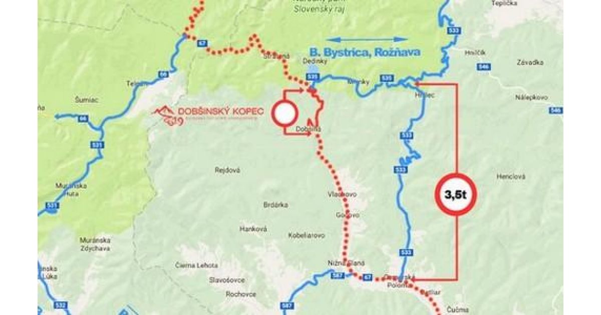Dobšinský kopec - UZÁVIERKY, OBCHÁDZKY A PARKOVANIE