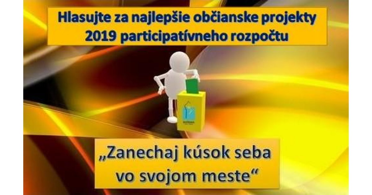 Hlasujte za najlepšie občianske projekty 2019 participatívneho rozpočtu - hlasovanie ukončené
