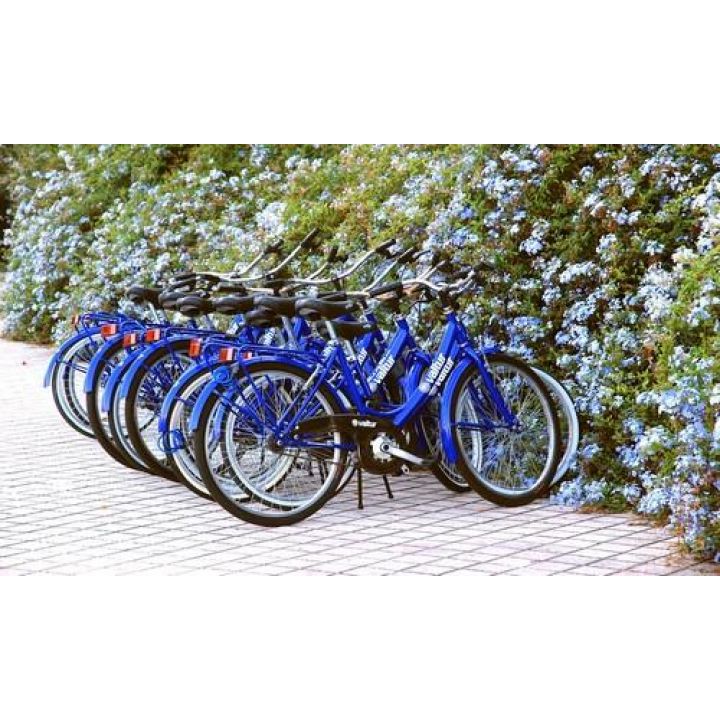 Fotka - Oddychová zóna v areáli dopravného ihriska a cyklo - stojany v meste